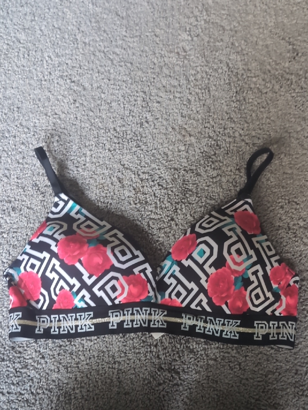 Pink Bra Rose Design